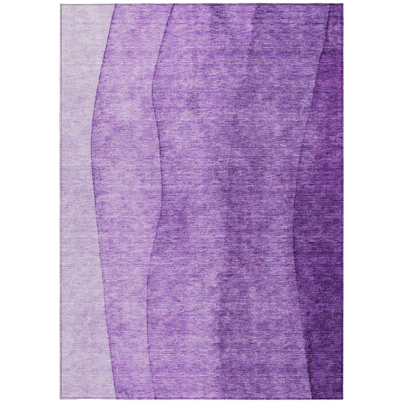 5' X 8' Purple And Lavender Ombre Washable Indoor Outdoor Area Rug