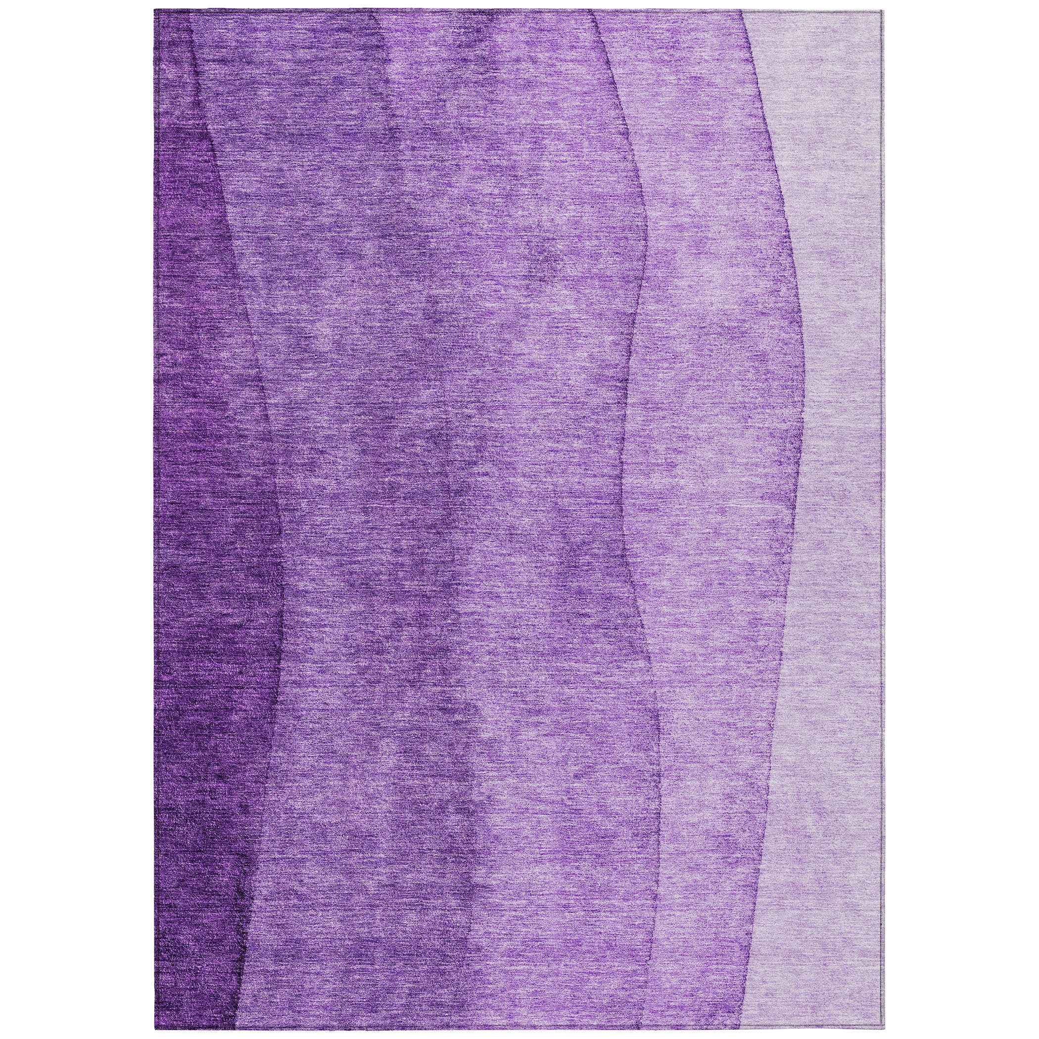 5' X 8' Purple And Lavender Ombre Washable Indoor Outdoor Area Rug