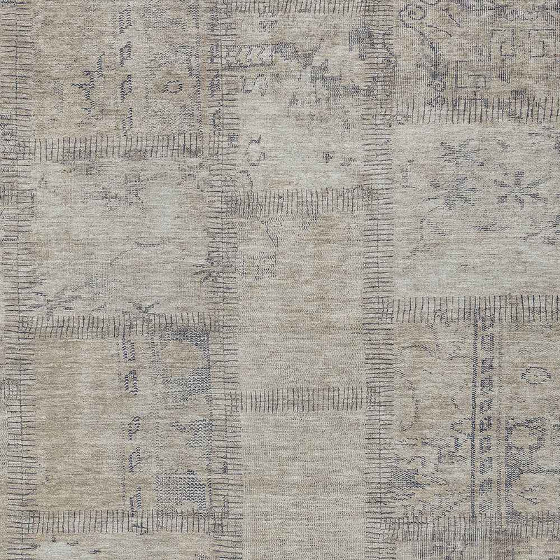 5' X 8' Beige Taupe And Brown Patchwork Washable Indoor Outdoor Area Rug