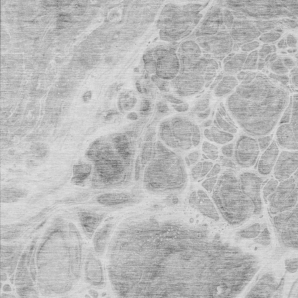 9' X 12' Gray Silver And Ivory Nautical Washable Indoor Outdoor Area Rug