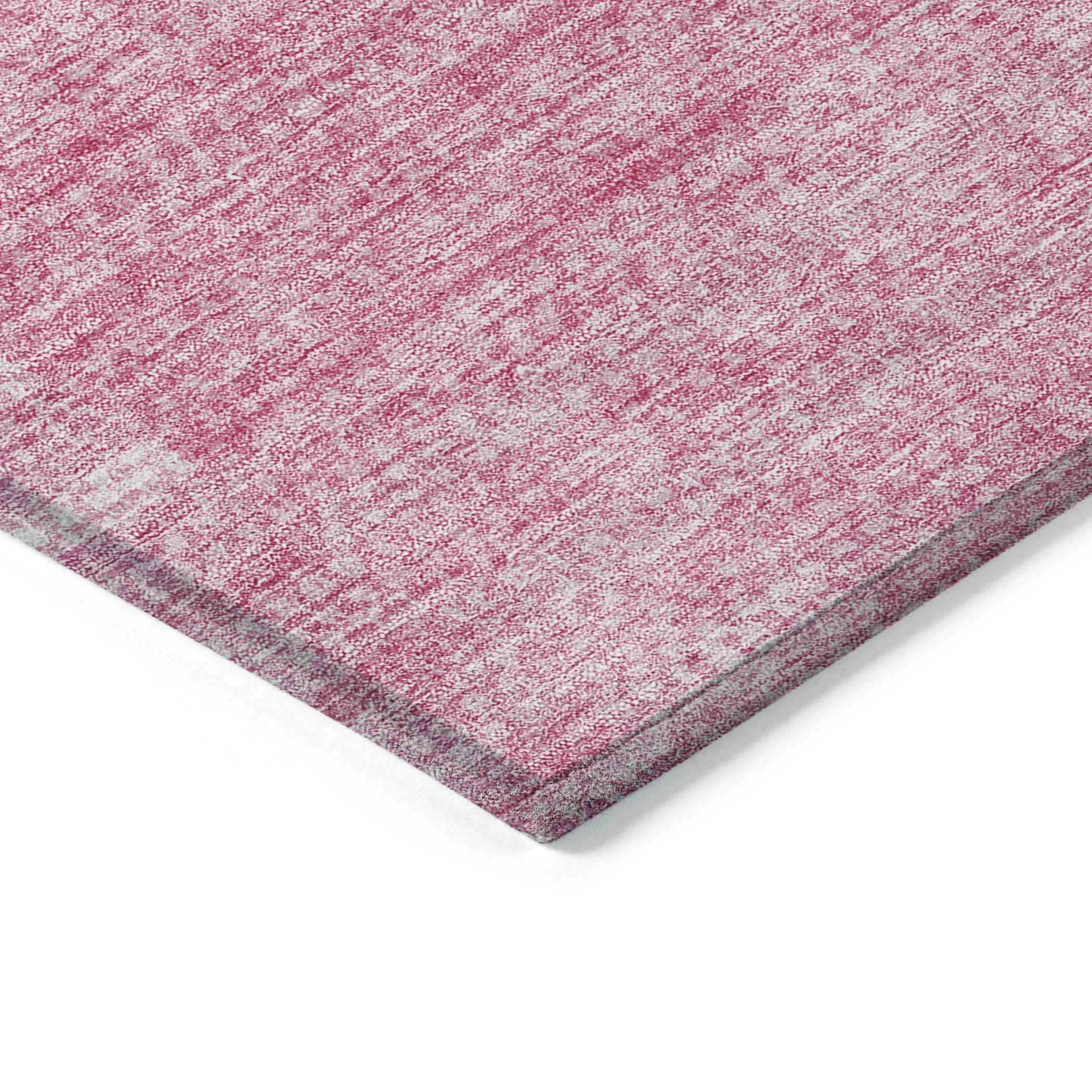 5' X 8' Pink And Blush Striped Washable Indoor Outdoor Area Rug