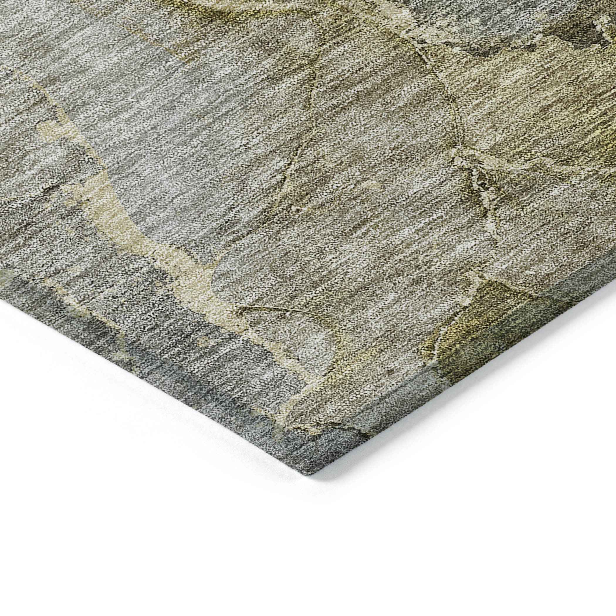 5' X 8' Taupe Brown And Gray Abstract Washable Indoor Outdoor Area Rug