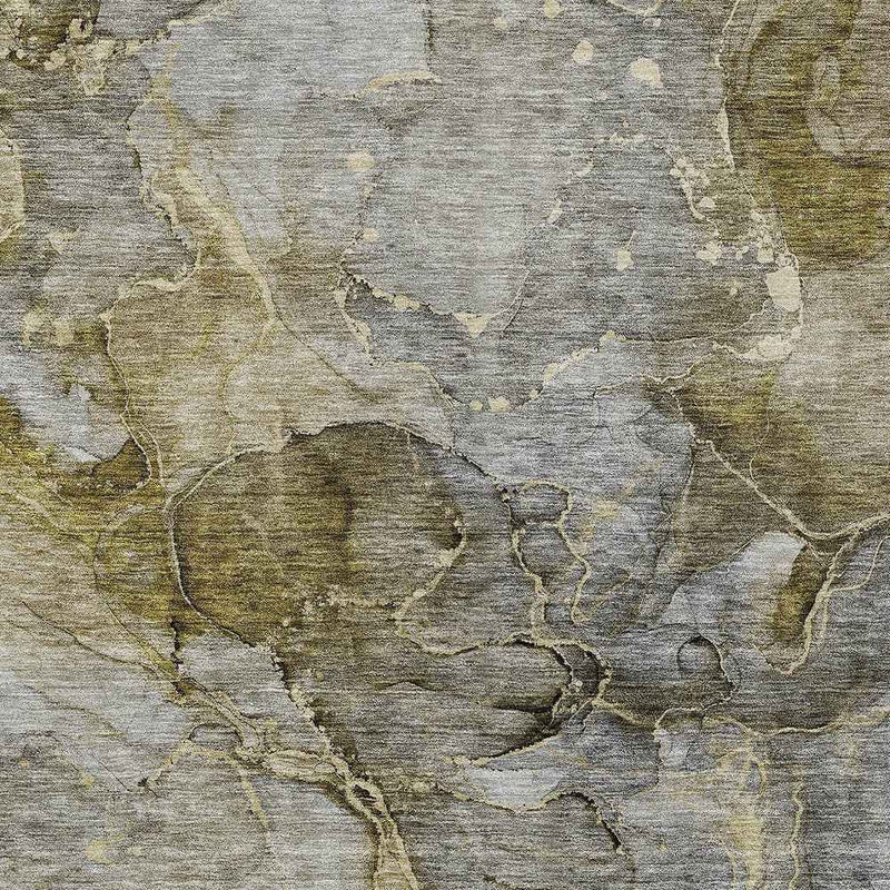 5' X 8' Taupe Brown And Gray Abstract Washable Indoor Outdoor Area Rug