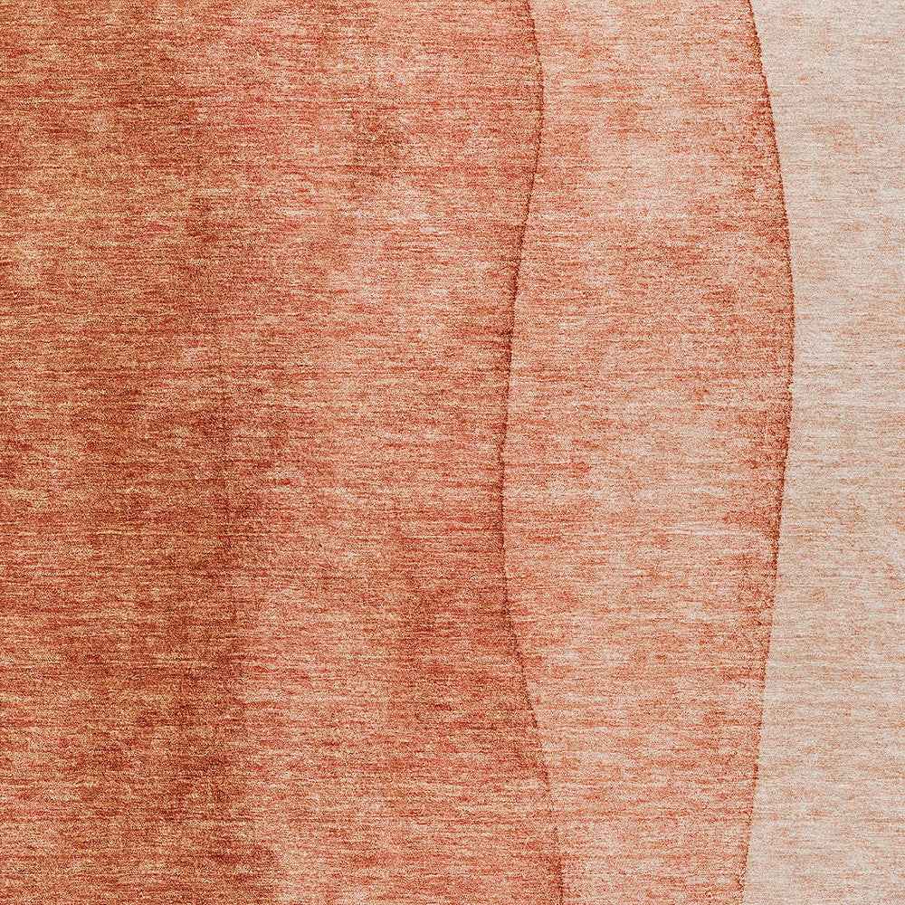 3' X 5' Red Copper And Terra Cotta Ombre Washable Indoor Outdoor Area Rug