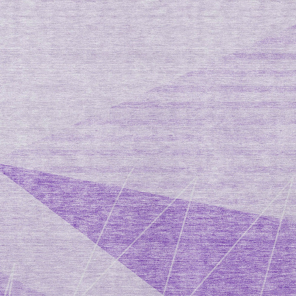 9' X 12' Lavender And Purple Geometric Washable Indoor Outdoor Area Rug - Outdoor