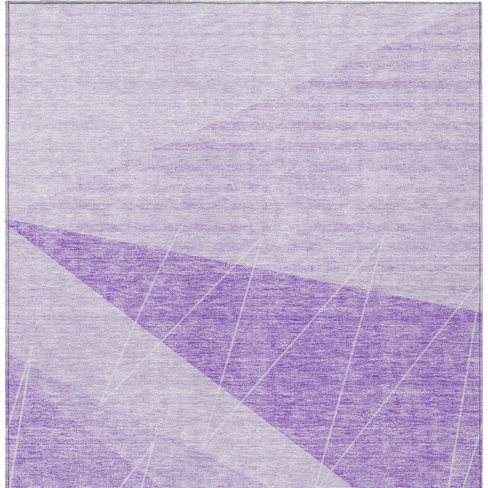 9' X 12' Lavender And Purple Geometric Washable Indoor Outdoor Area Rug - Outdoor