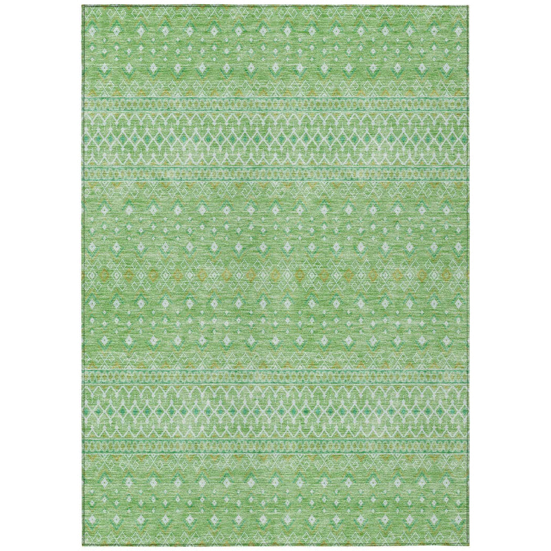 3' X 5' Green And Mint Green Tribal Washable Indoor Outdoor Area Rug