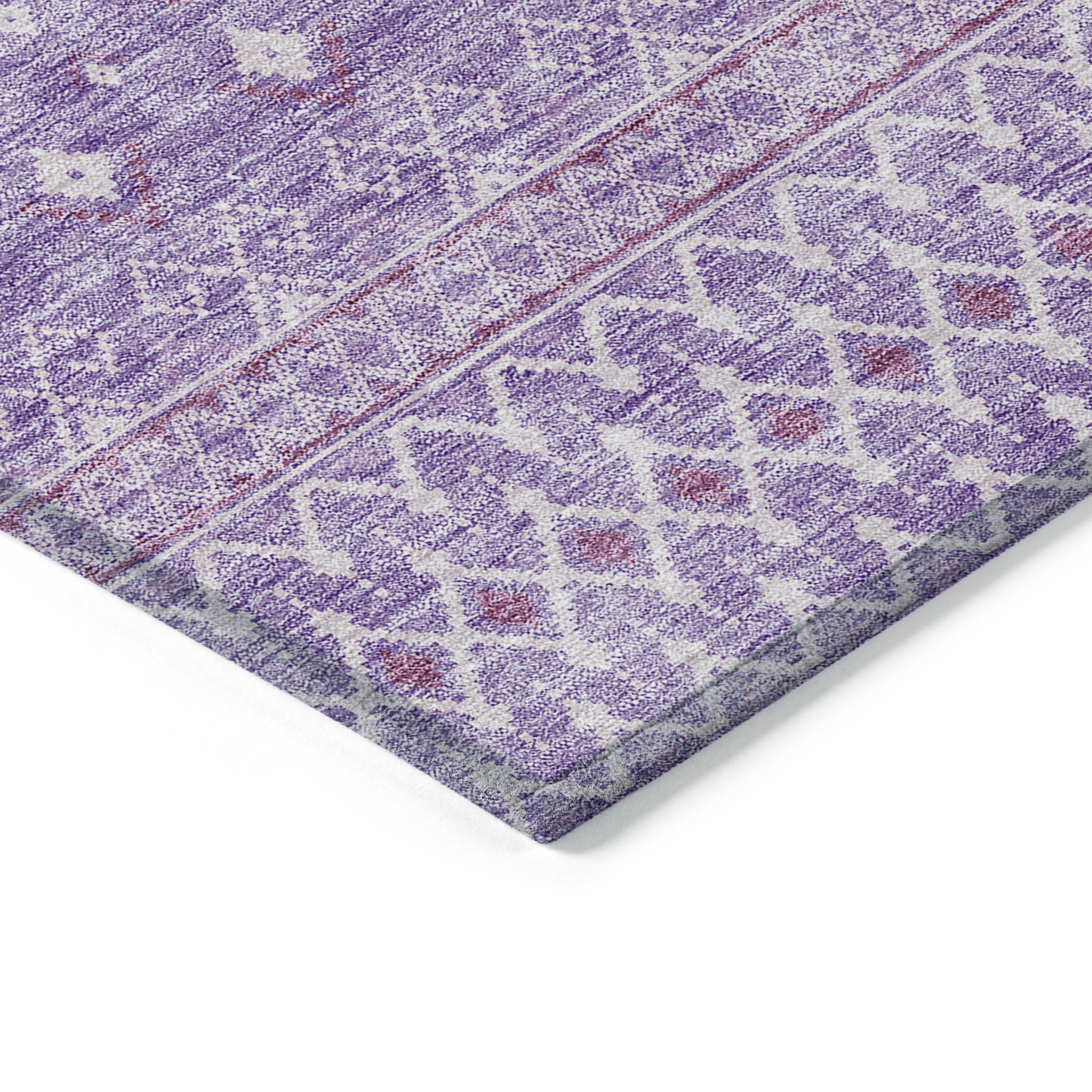 10' X 14' Lavender And Purple Tribal Washable Indoor Outdoor Area Rug - Sports & Outdoor