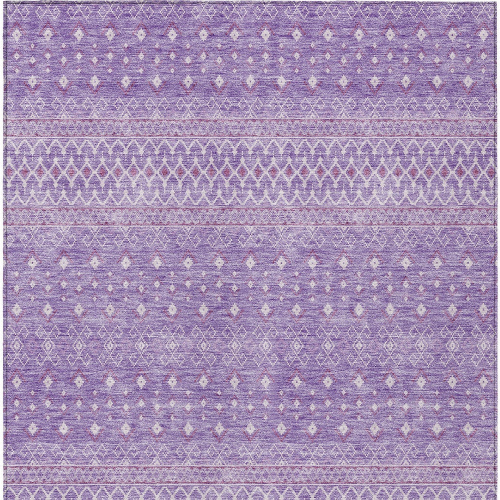 10' X 14' Lavender And Purple Tribal Washable Indoor Outdoor Area Rug - Sports & Outdoor
