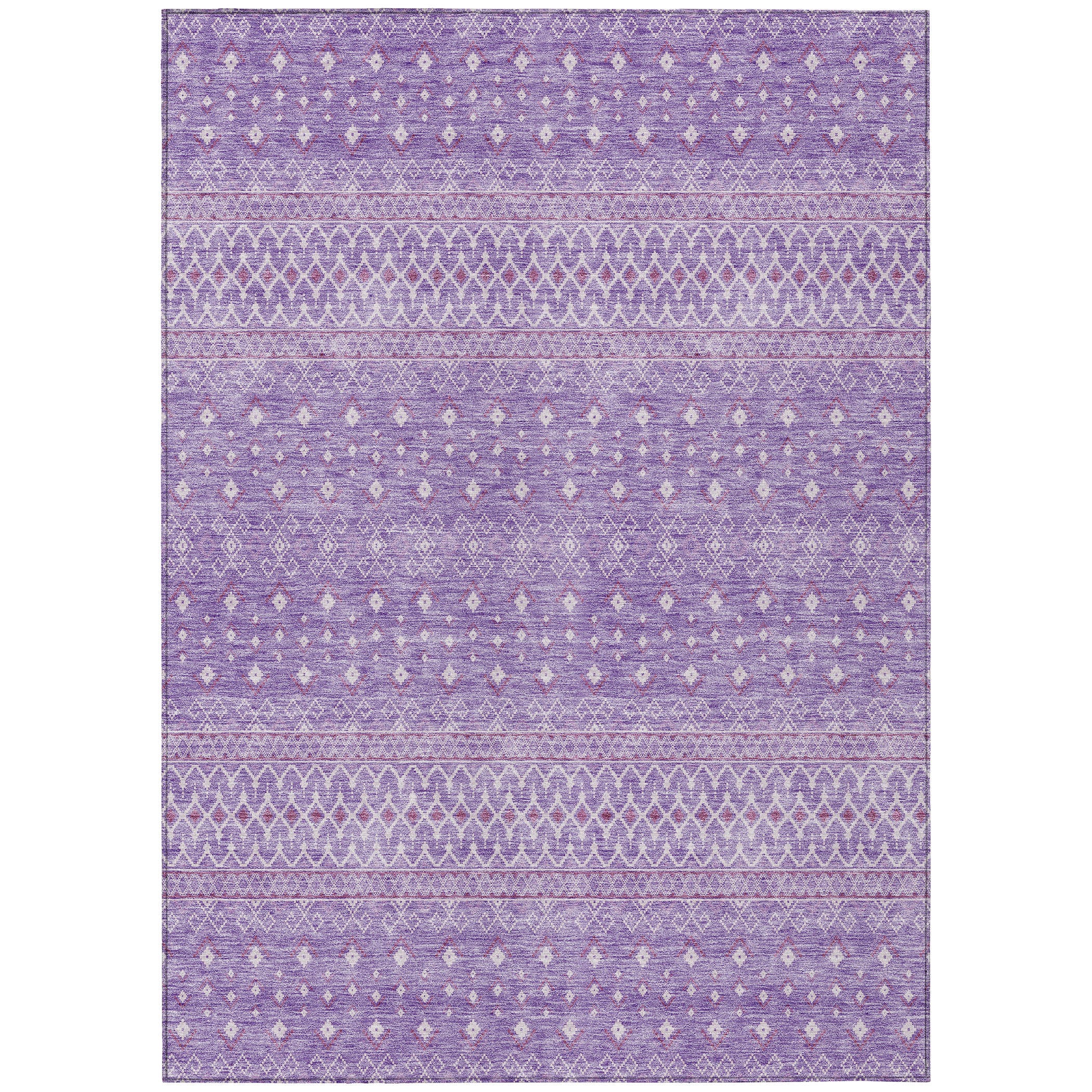 10' X 14' Lavender And Purple Tribal Washable Indoor Outdoor Area Rug - Sports & Outdoor