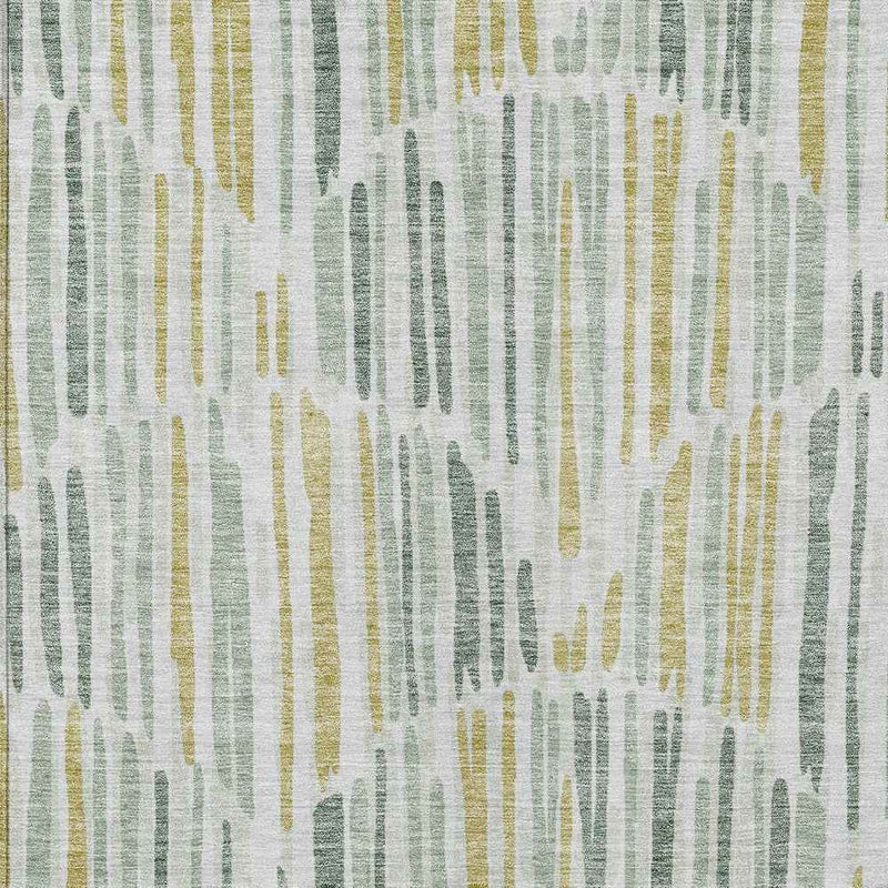 10' X 14' Sage Artichoke Green And Gold Abstract Washable Indoor Outdoor Area Rug