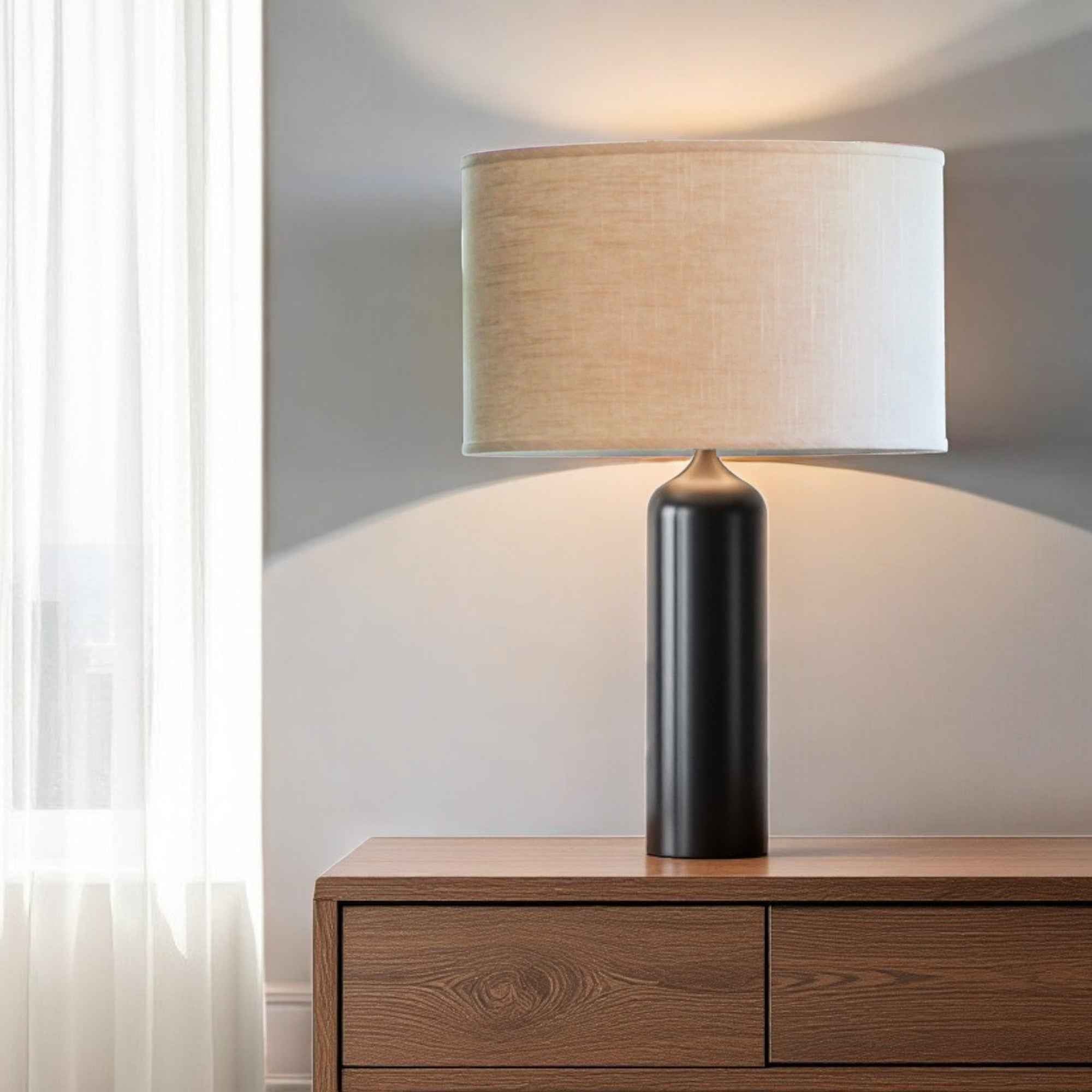 Light Yellow Linen Oval Lamp Shade