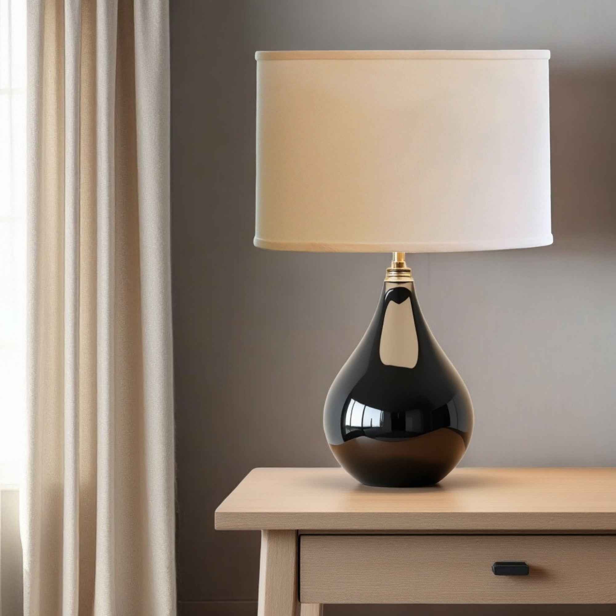 Ivory No Slub Innsbruck Oval Lamp Shade