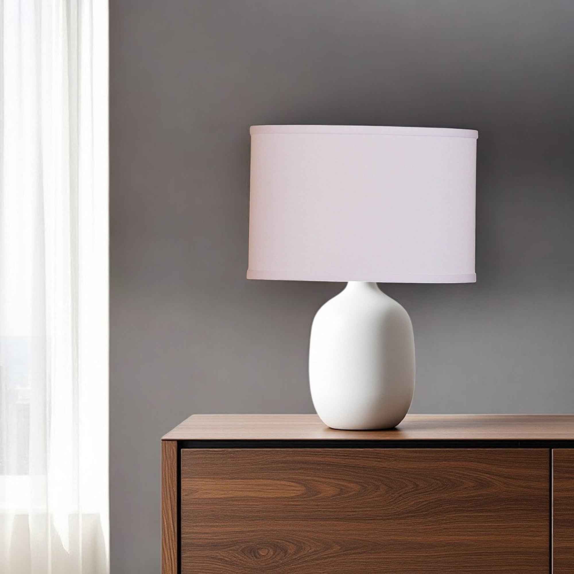 White No Slub Innsbruck Oval Lamp Shade