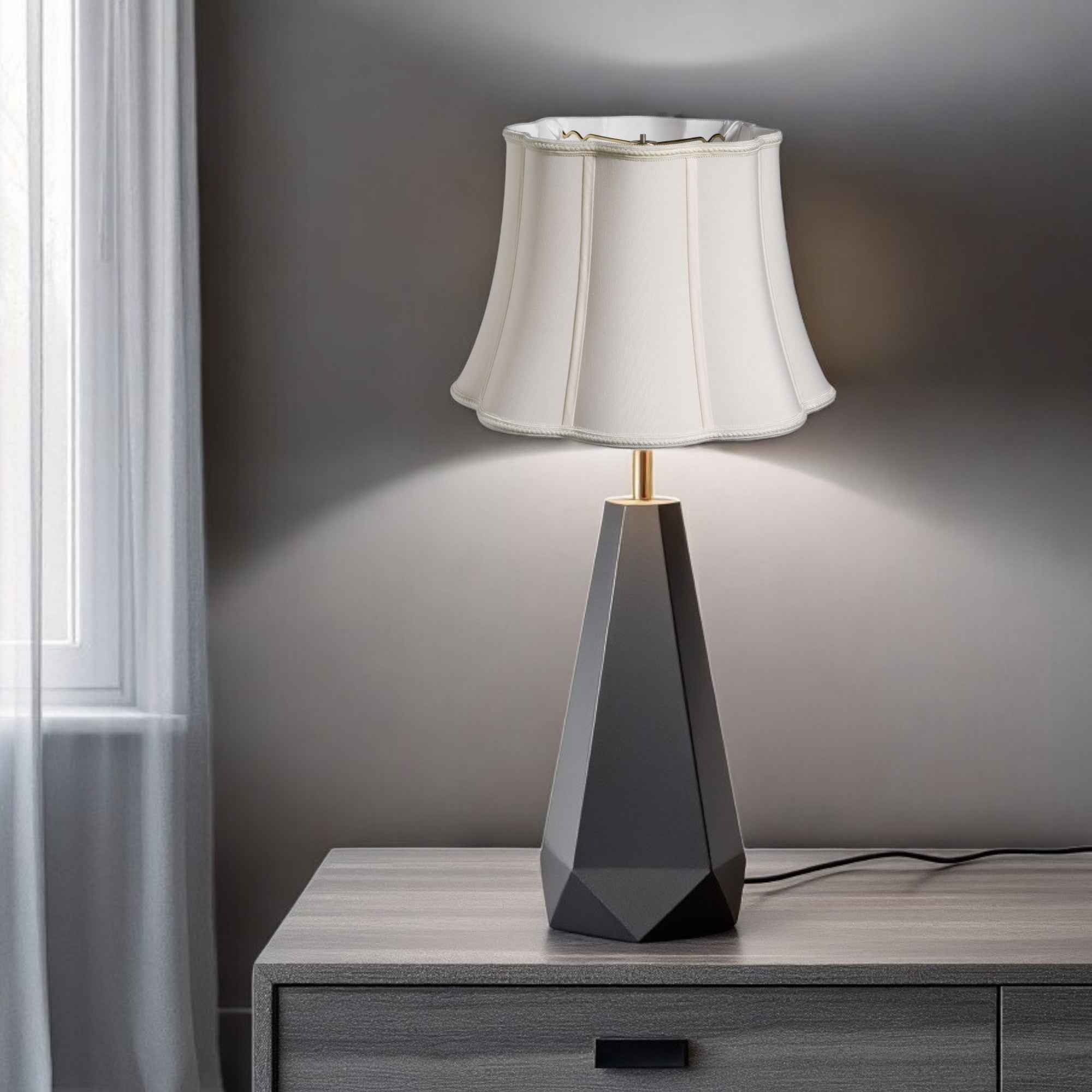 Cream Shantung Silk Novelty Lamp Shade