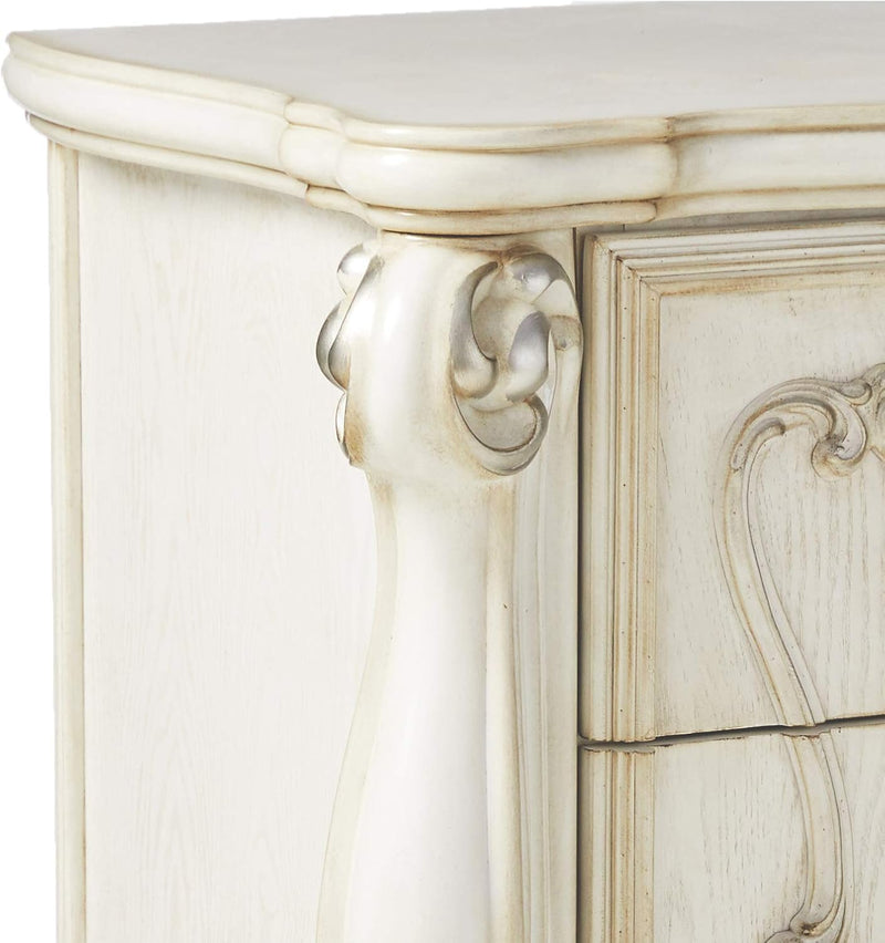 31" White Wood Two Drawer Nightstand - Bed & Bath