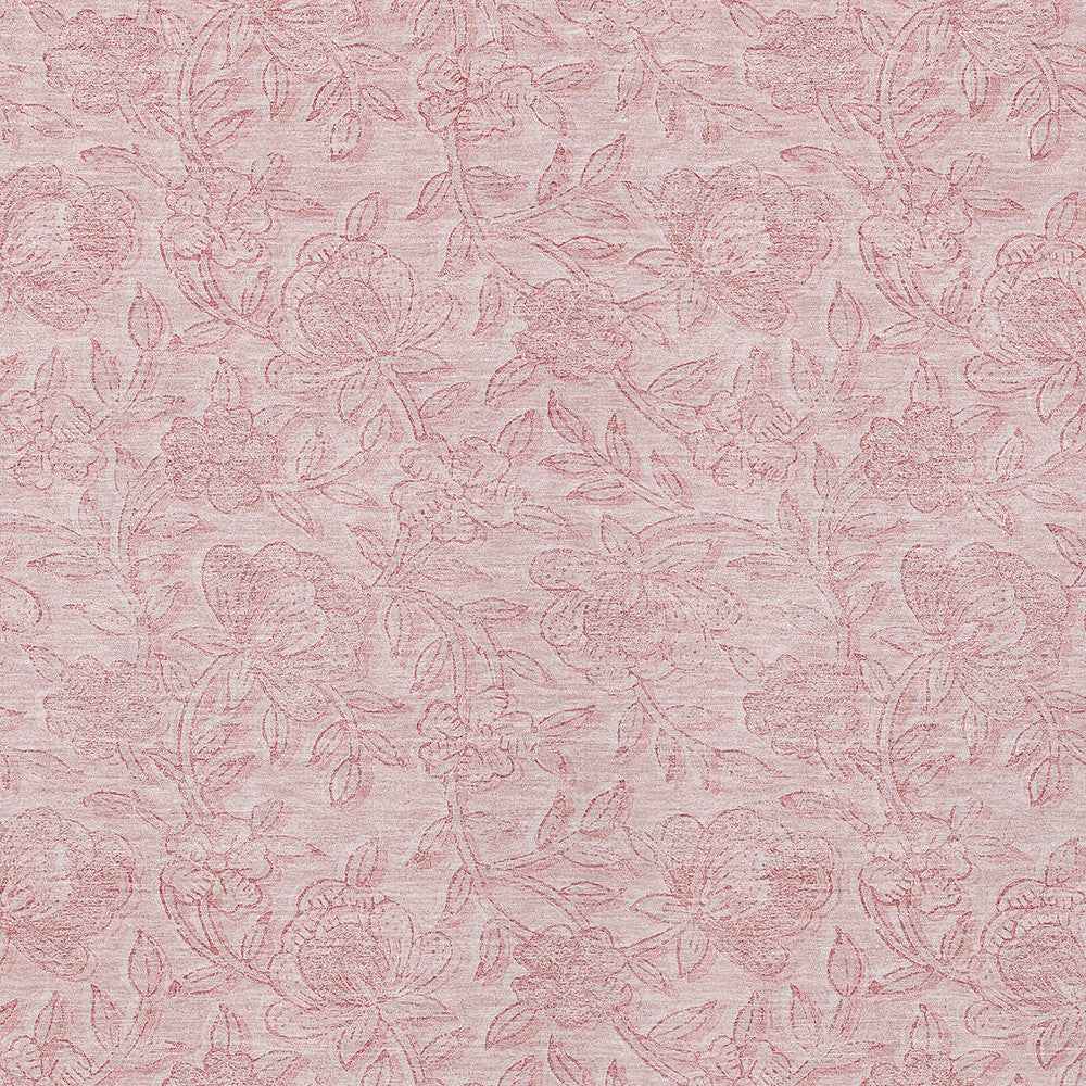 3' X 5' Pink And Red Floral Washable Indoor Outdoor Area Rug