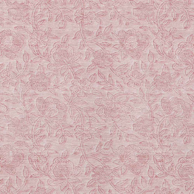 3' X 5' Pink And Red Floral Washable Indoor Outdoor Area Rug