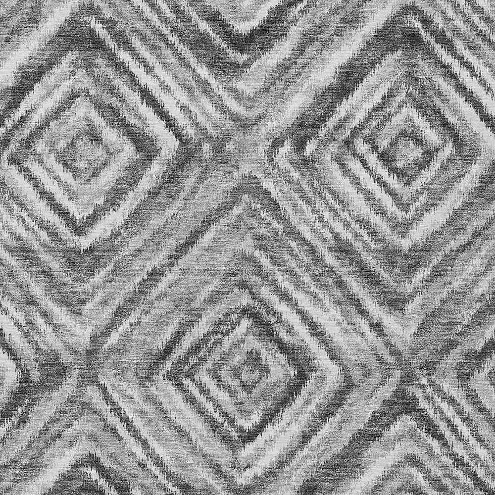 8' X 10' Gray Silver And Ivory Geometric Washable Indoor Outdoor Area Rug