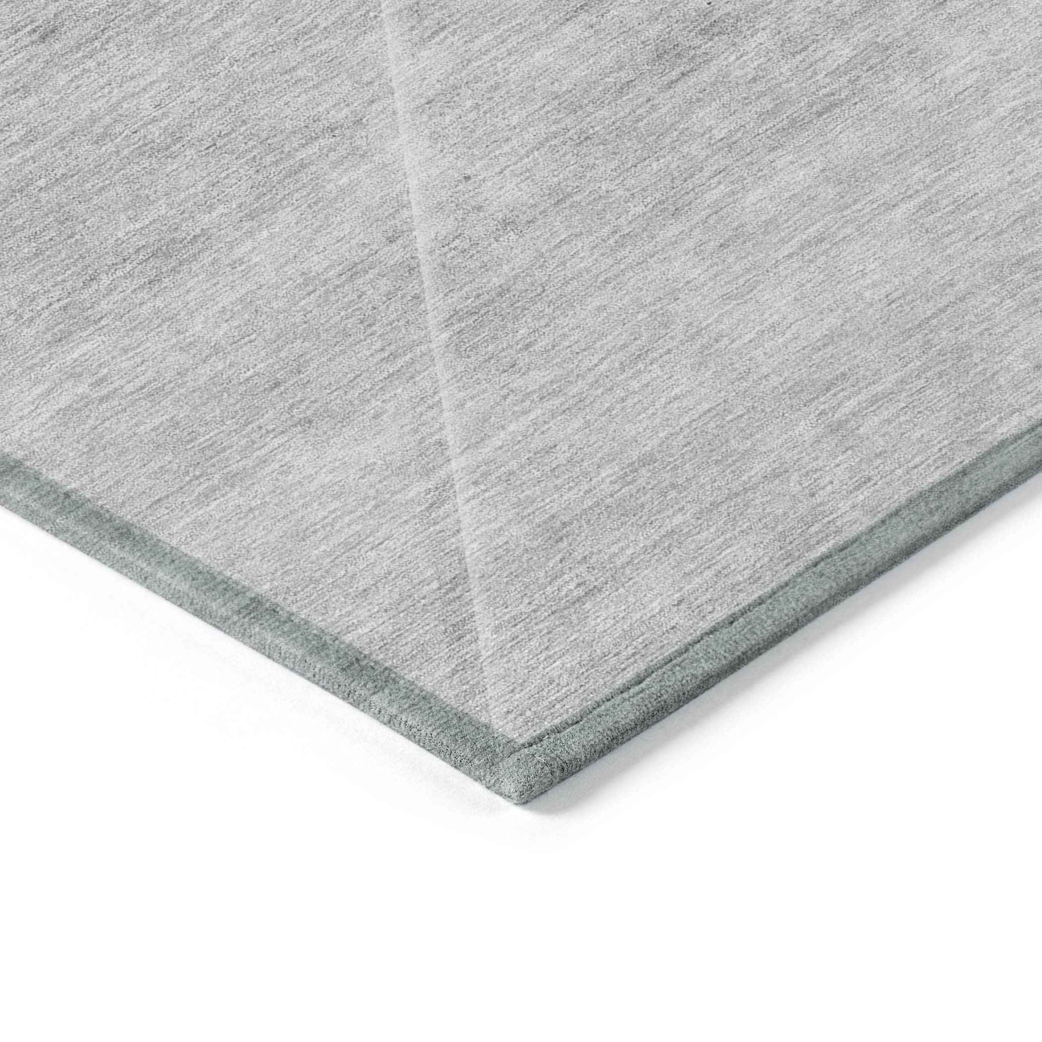 9' X 12' Gray Silver And Charcoal Abstract Washable Indoor Outdoor Area Rug