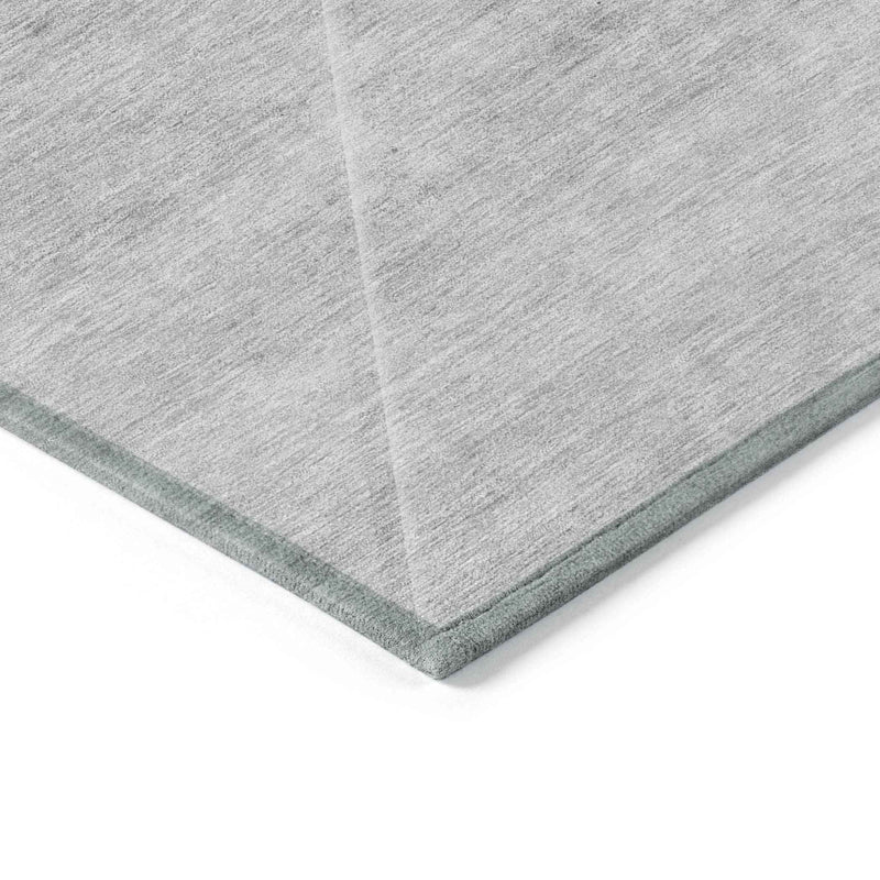 9' X 12' Gray Silver And Charcoal Abstract Washable Indoor Outdoor Area Rug