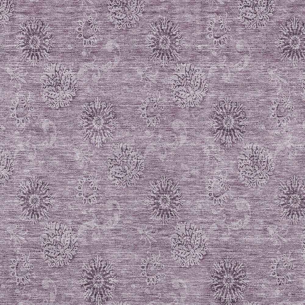 5' X 8' Plum And Purple Floral Washable Indoor Outdoor Area Rug
