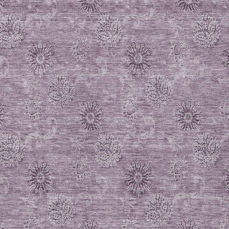 9' X 12' Plum And Purple Floral Washable Indoor Outdoor Area Rug