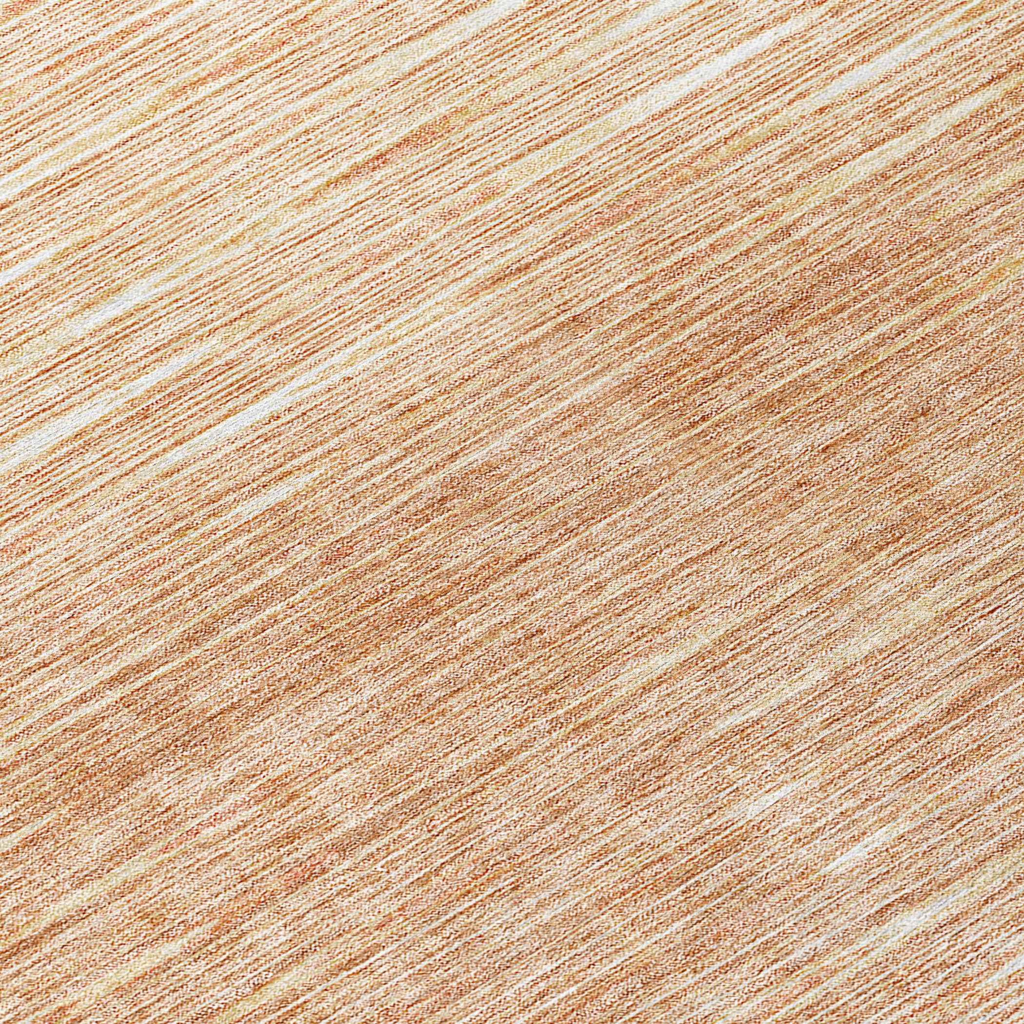 8' Salmon And Ivory Round Abstract Washable Indoor Outdoor Area Rug