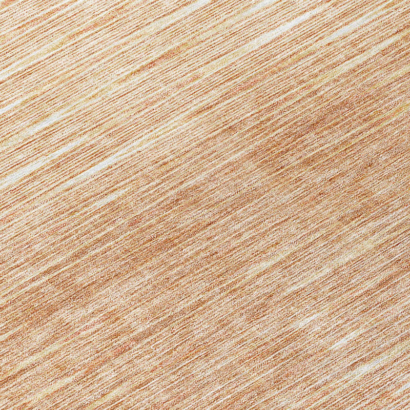 8' Salmon And Ivory Round Abstract Washable Indoor Outdoor Area Rug