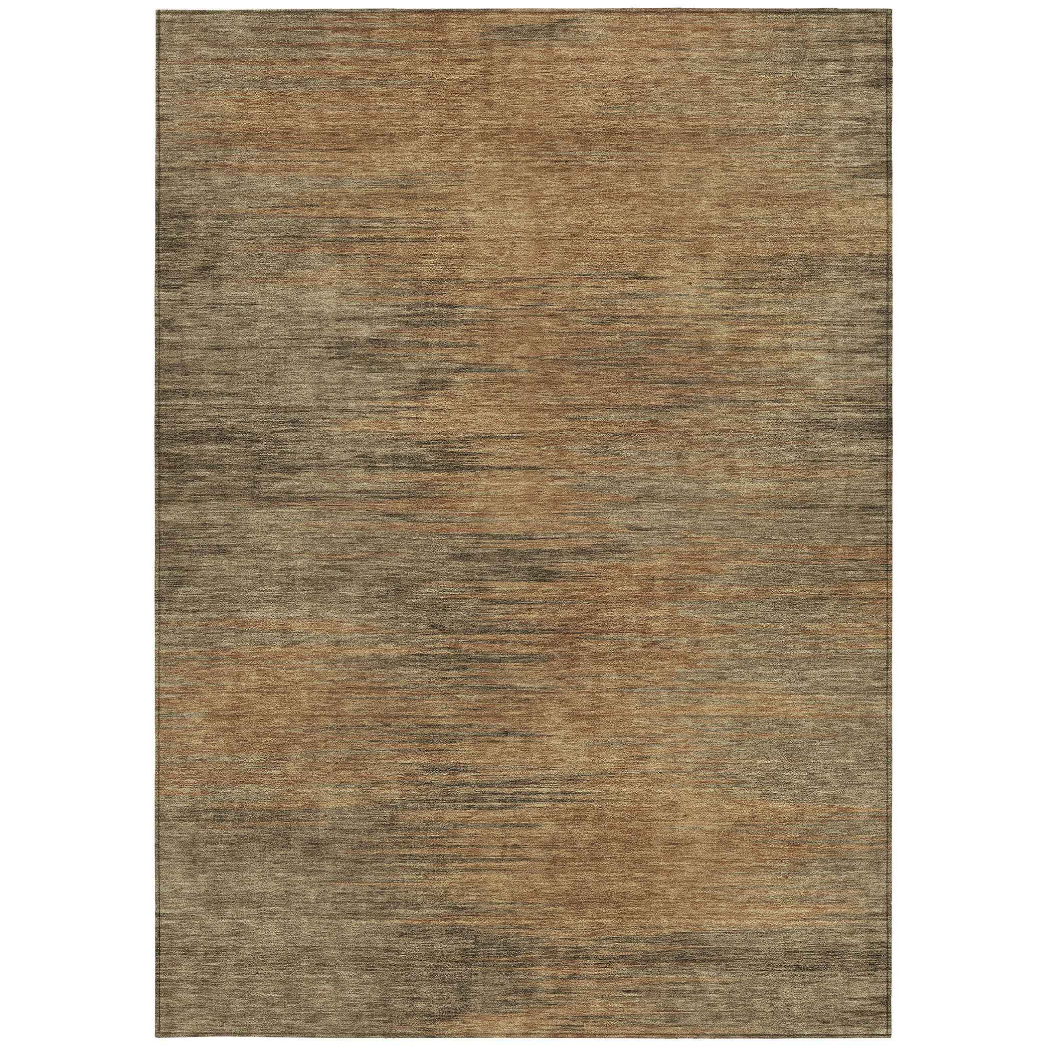 10' X 14' Terra Cotta Brown And Copper Abstract Washable Indoor Outdoor Area Rug