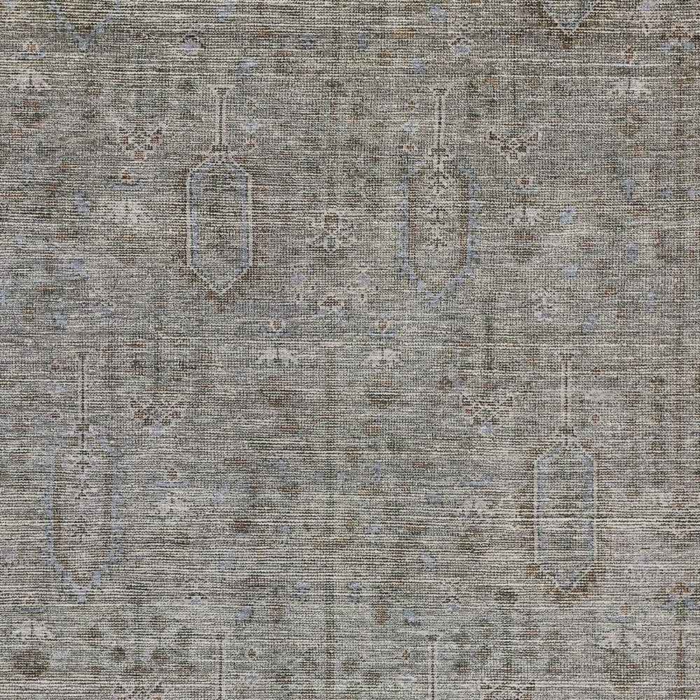 9' X 12' Gray And Silver Southwestern Washable Indoor Outdoor Area Rug