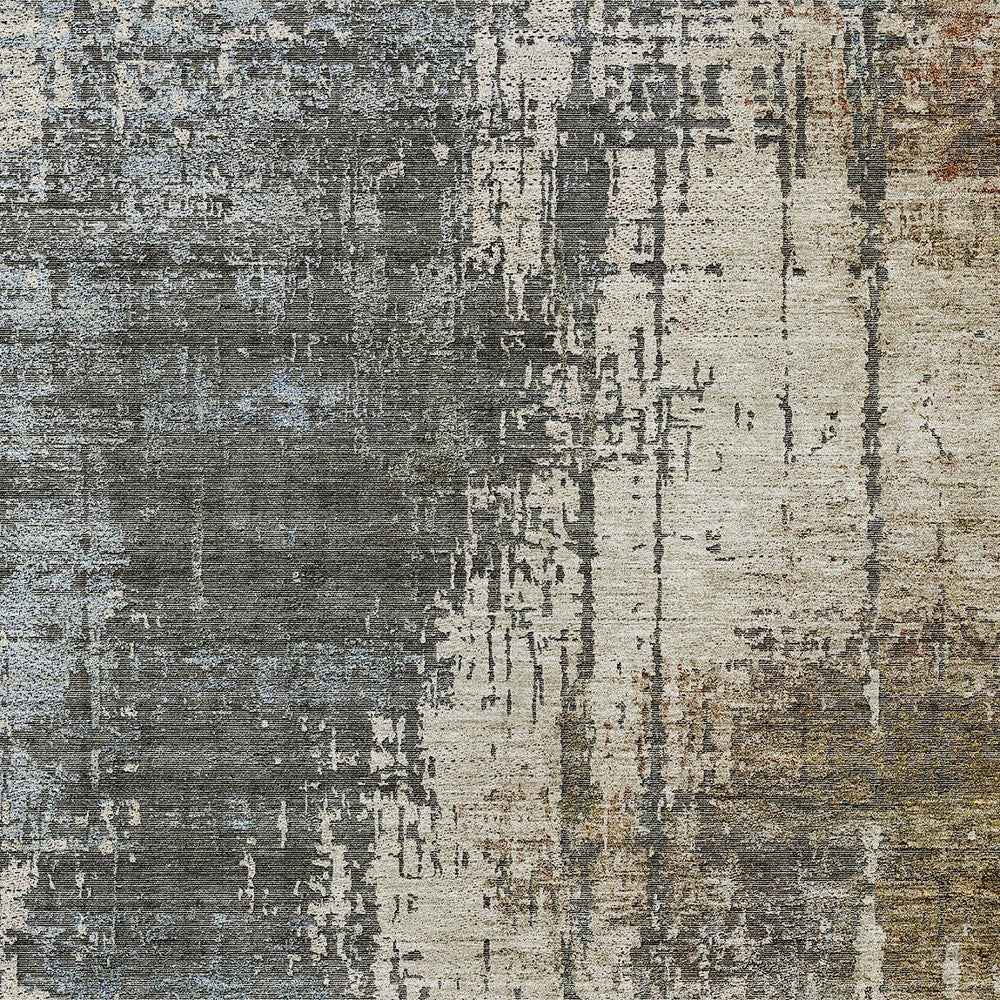 10' X 14' Beige Brown And Gray Abstract Washable Indoor Outdoor Area Rug