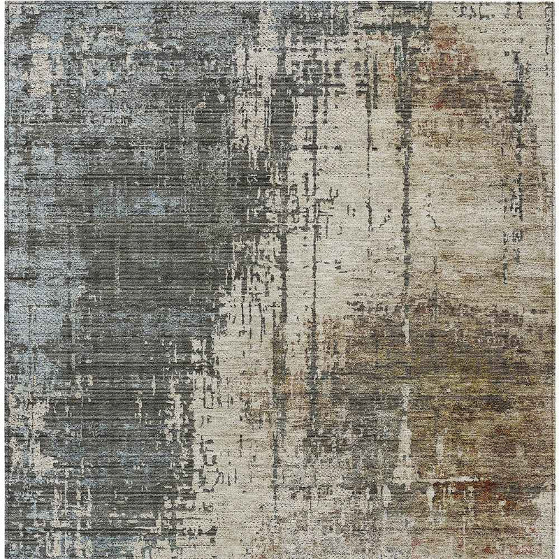 10' X 14' Beige Brown And Gray Abstract Washable Indoor Outdoor Area Rug
