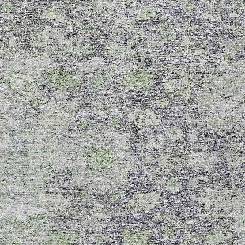 10' X 14' Plum Purple And Olive Green Oriental Washable Indoor Outdoor Area Rug