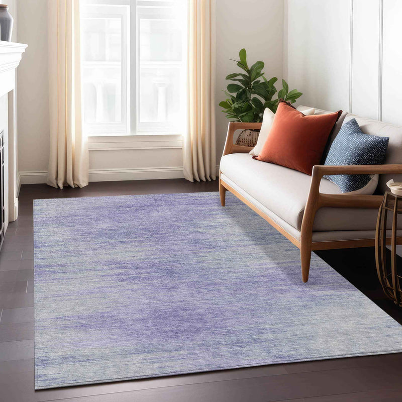 9' X 12' Plum And Purple Abstract Washable Indoor Outdoor Area Rug