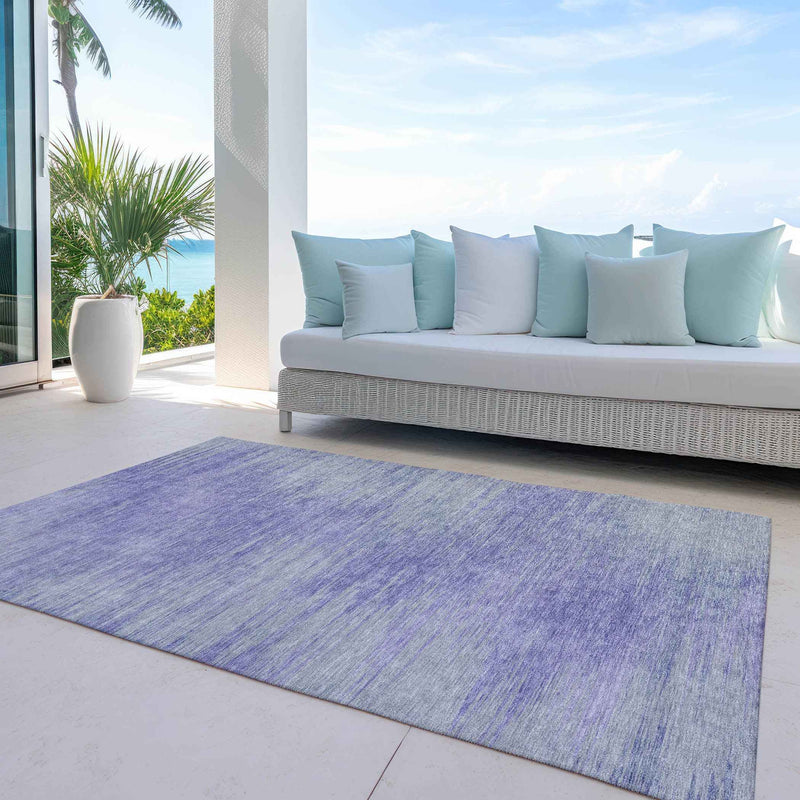 9' X 12' Plum And Purple Abstract Washable Indoor Outdoor Area Rug