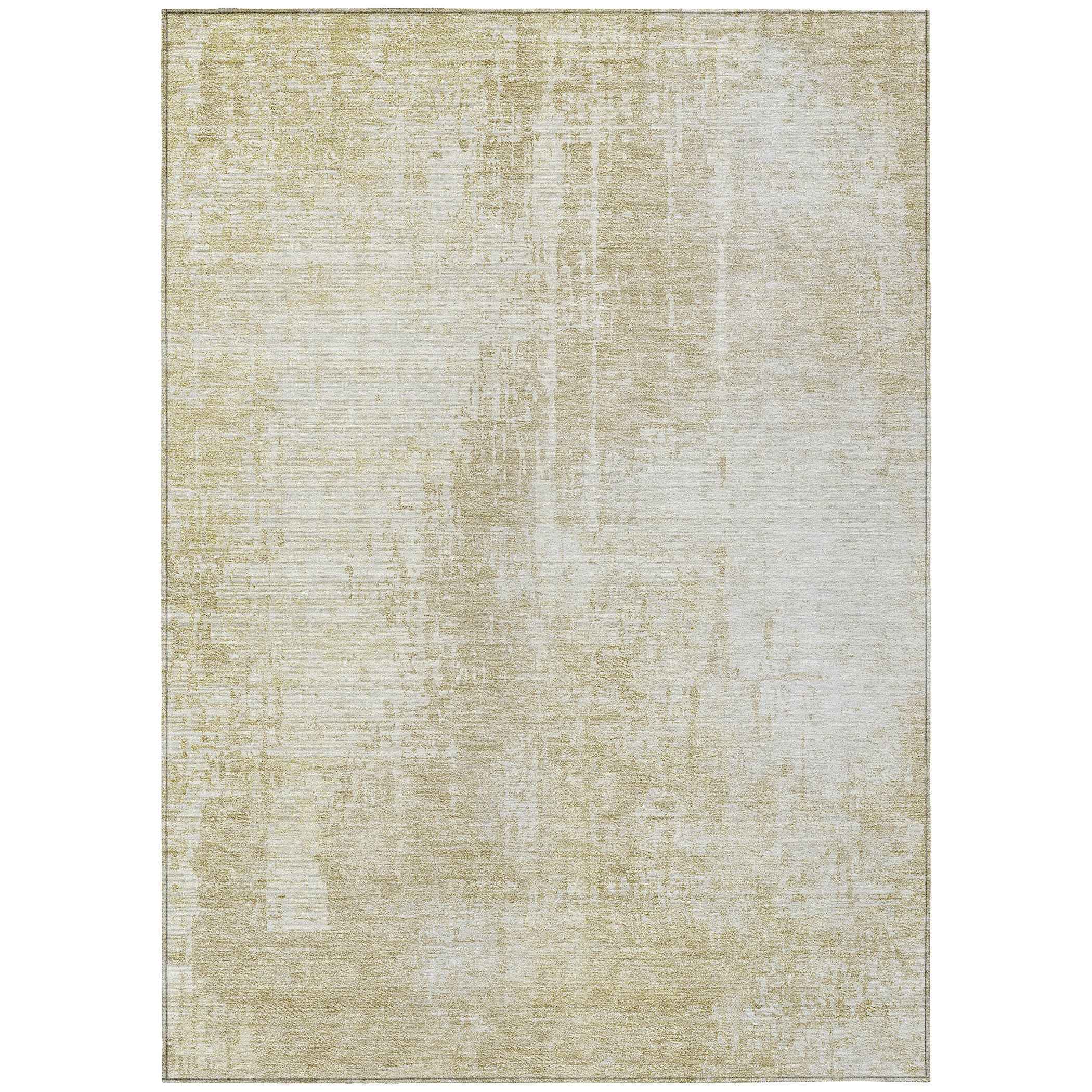 9' X 12' Beige And Taupe Abstract Washable Indoor Outdoor Area Rug