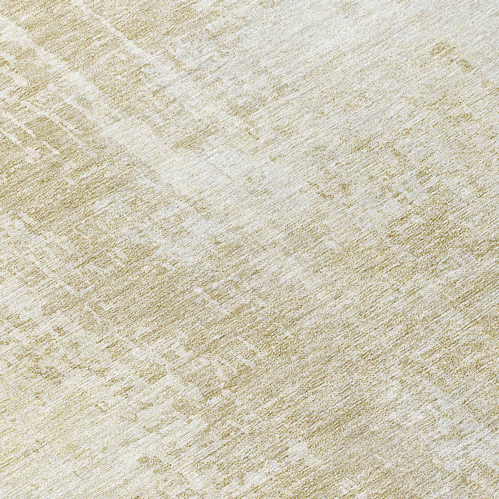 8' Beige And Taupe Round Abstract Washable Indoor Outdoor Area Rug