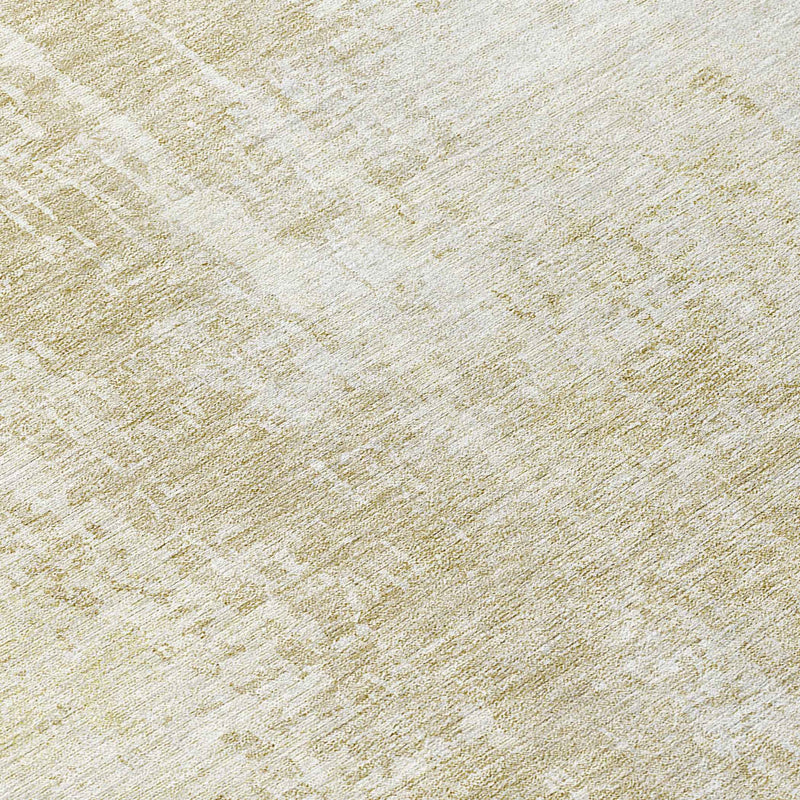 8' Beige And Taupe Round Abstract Washable Indoor Outdoor Area Rug