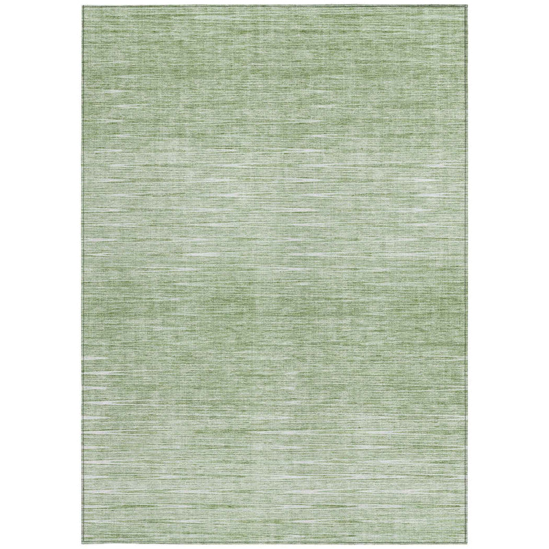 8' X 10' Artichoke Green And Green Abstract Washable Indoor Outdoor Area Rug