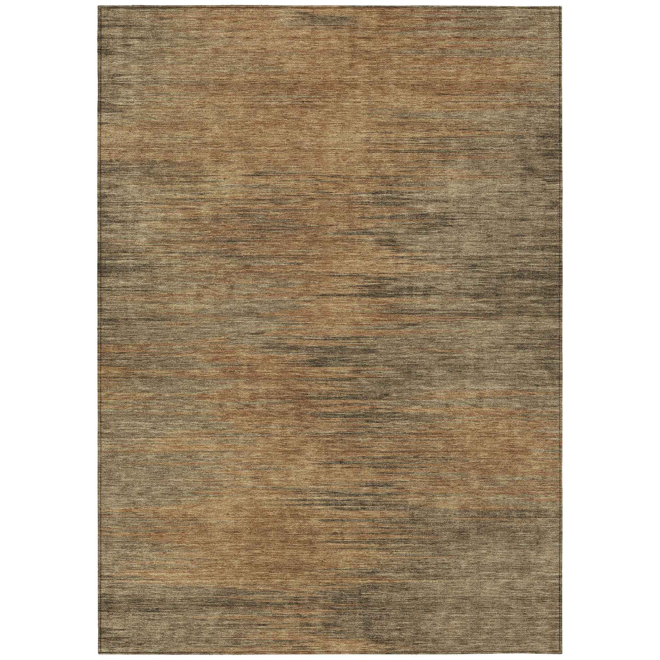 5' X 8' Terra Cotta Brown And Copper Abstract Washable Indoor Outdoor Area Rug