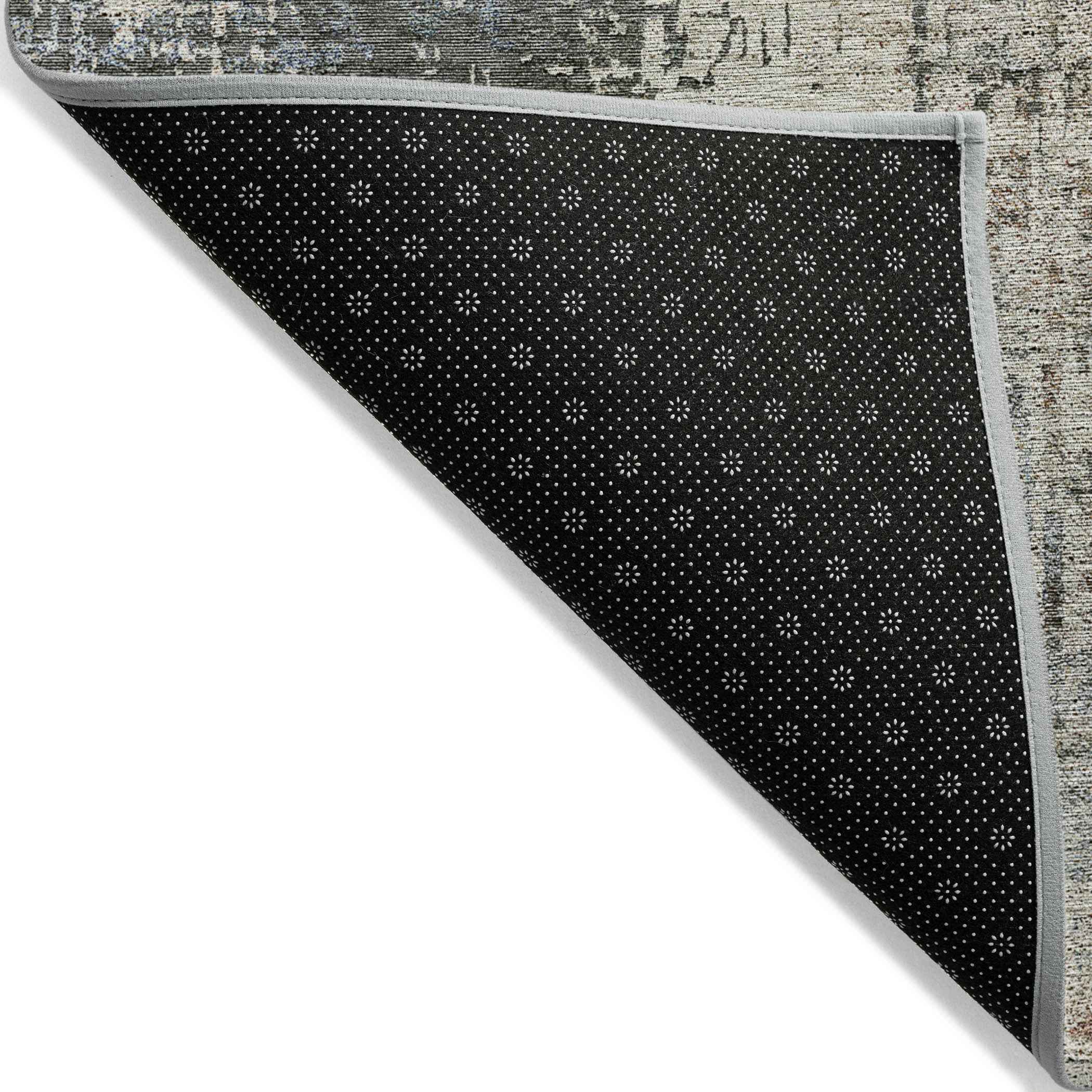 5' X 8' Beige Brown And Gray Abstract Washable Indoor Outdoor Area Rug