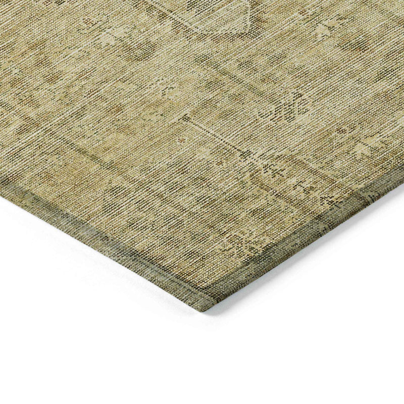 5' X 8' Gold And Taupe Southwestern Washable Indoor Outdoor Area Rug