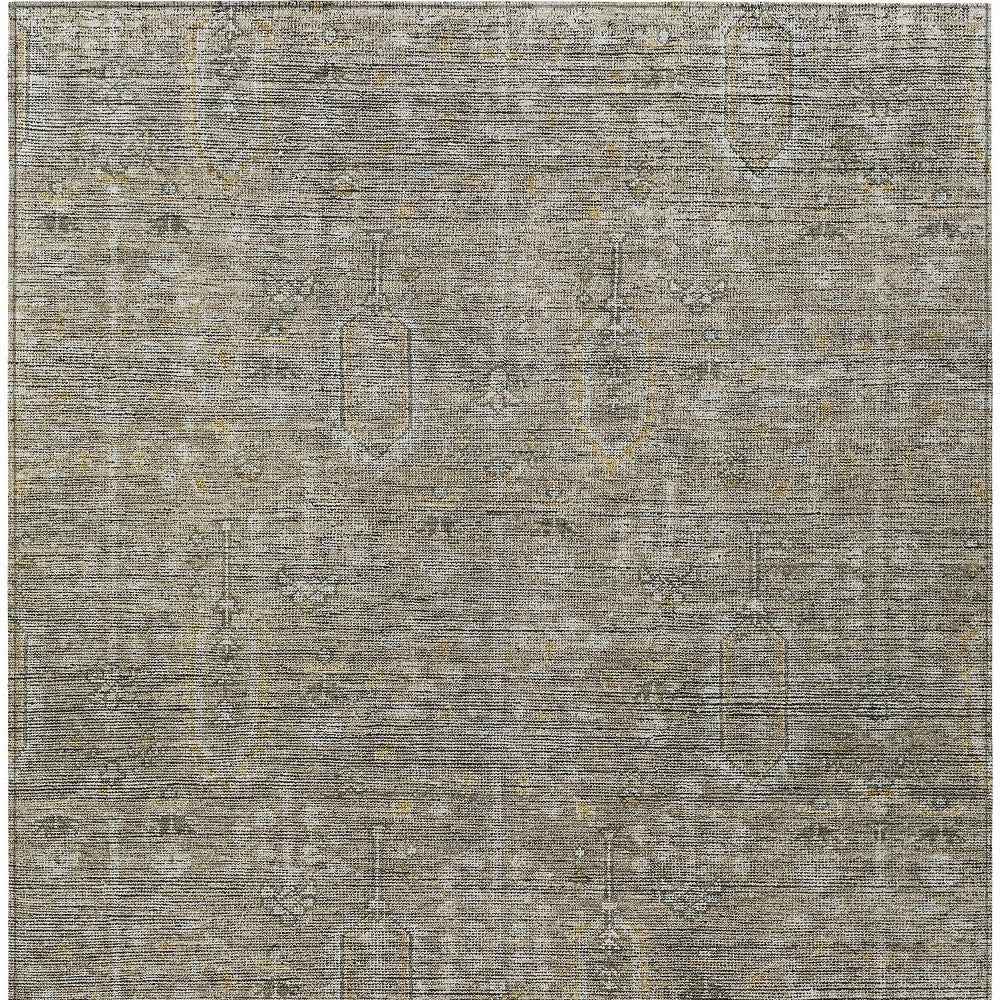 5' X 8' Taupe Gray And Beige Southwestern Washable Indoor Outdoor Area Rug