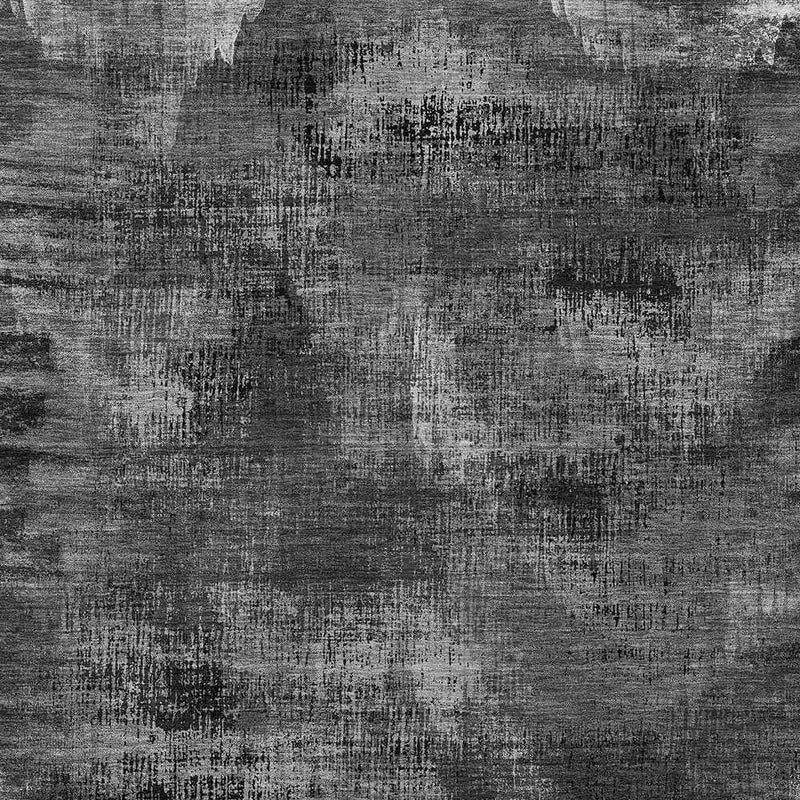 5' X 8' Gray Charcoal And Silver Abstract Washable Indoor Outdoor Area Rug