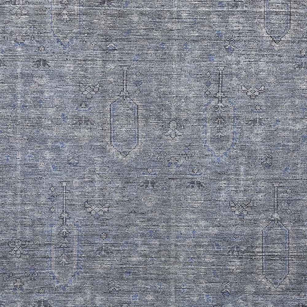 10' X 14' Navy Blue And Gray Southwestern Washable Indoor Outdoor Area Rug