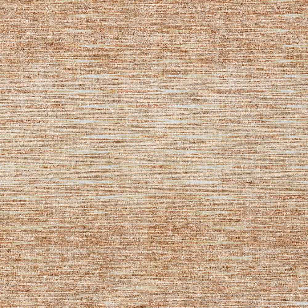 3' X 5' Salmon And Ivory Abstract Washable Indoor Outdoor Area Rug