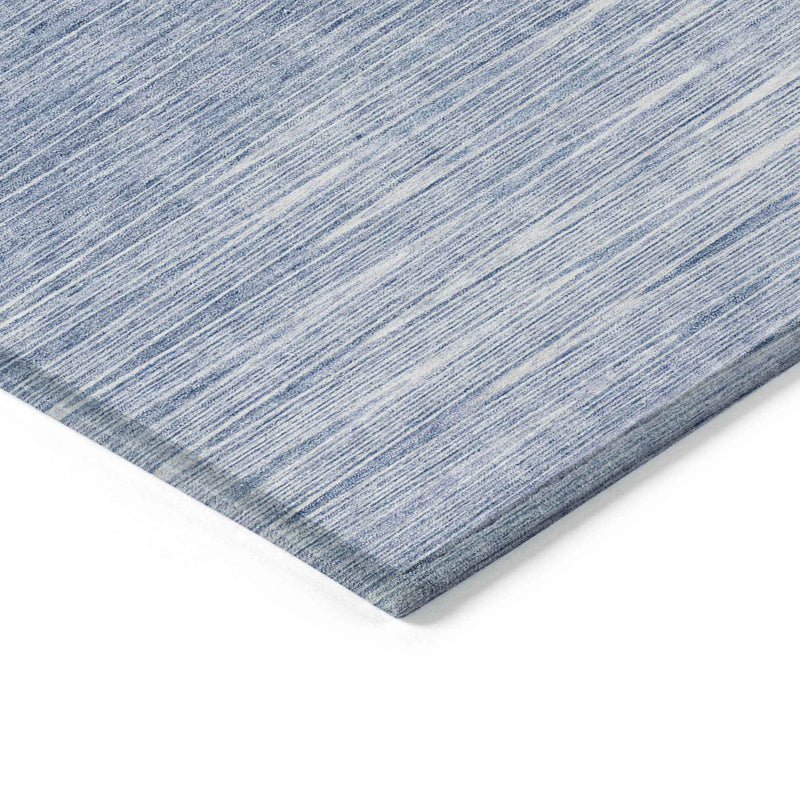 8' X 10' Denim Blue And Blue Abstract Washable Indoor Outdoor Area Rug