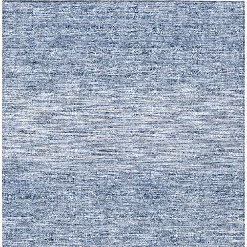 8' X 10' Denim Blue And Blue Abstract Washable Indoor Outdoor Area Rug