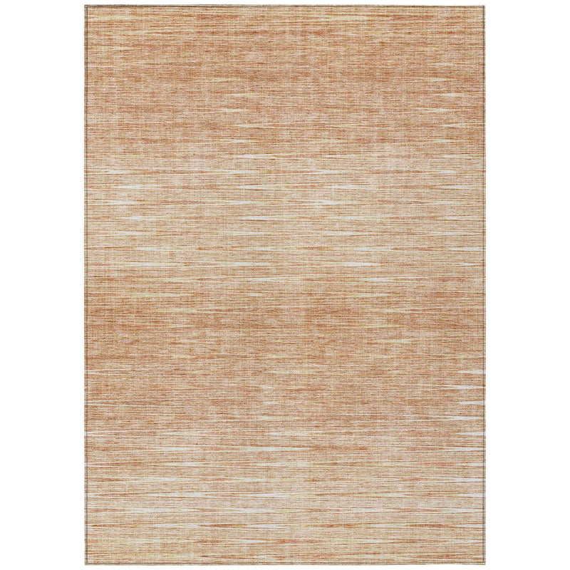 3' X 5' Salmon And Ivory Abstract Washable Indoor Outdoor Area Rug